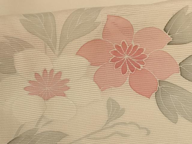 平和屋着物＊夏物　訪問着　絽　草花文　正絹　逸品　AABH6489jd