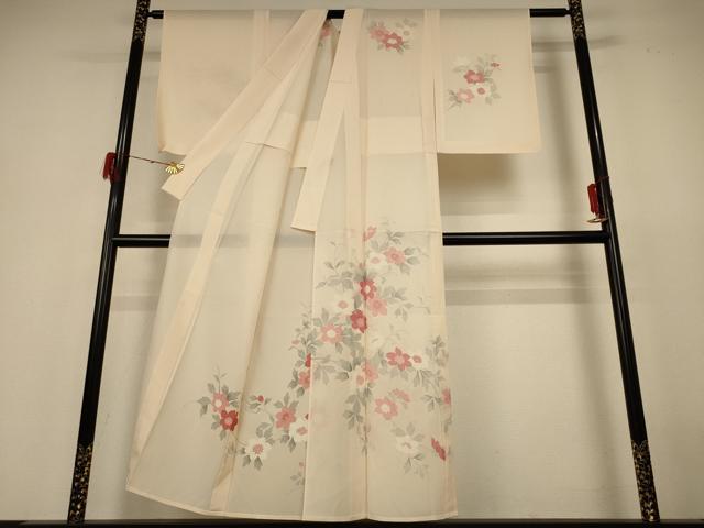 平和屋着物＊夏物　訪問着　絽　草花文　正絹　逸品　AABH6489jd