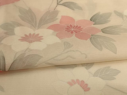 平和屋着物＊夏物　訪問着　絽　草花文　正絹　逸品　AABH6489jd