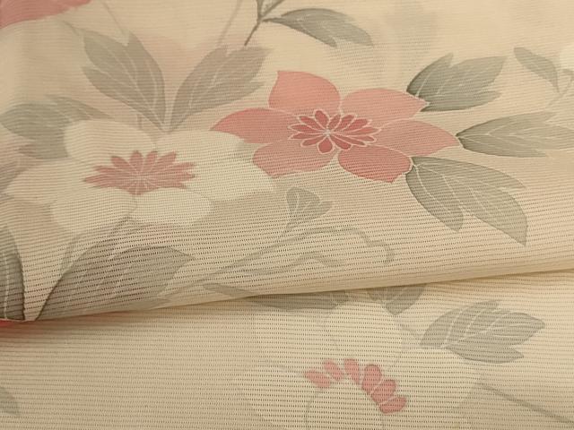 平和屋着物＊夏物　訪問着　絽　草花文　正絹　逸品　AABH6489jd