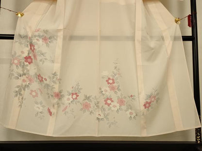 平和屋着物＊夏物　訪問着　絽　草花文　正絹　逸品　AABH6489jd
