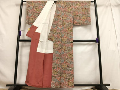 平和屋着物■上質な小紋 草花文 正絹 逸品 未使用 AABH1063oa