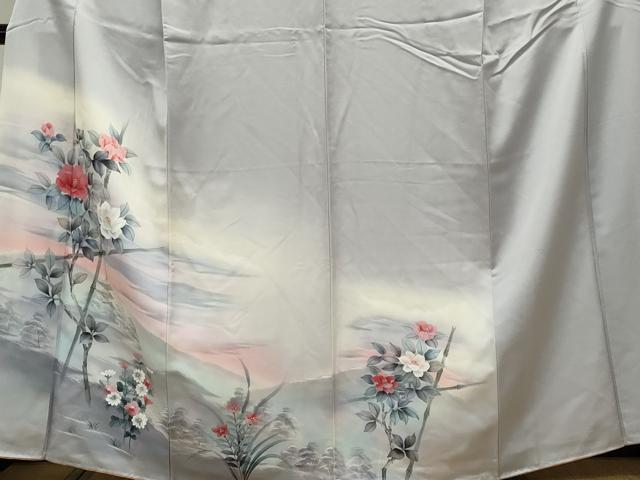 平和屋着物■訪問着 手描き 風景枝花文 暈し染め 正絹 逸品 CABE4243ou