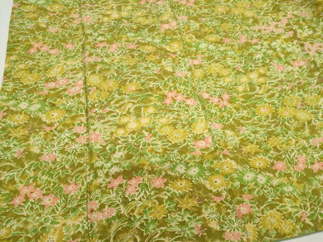 平和屋着物■上質な小紋　手描き　草花文　正絹　逸品　CABE4241ou