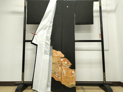 平和屋着物■豪華黒留袖　吉祥松文　金彩　正絹　逸品　CABE4242ou