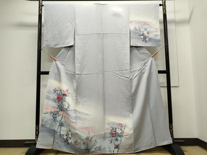 平和屋着物■訪問着 手描き 風景枝花文 暈し染め 正絹 逸品 CABE4243ou