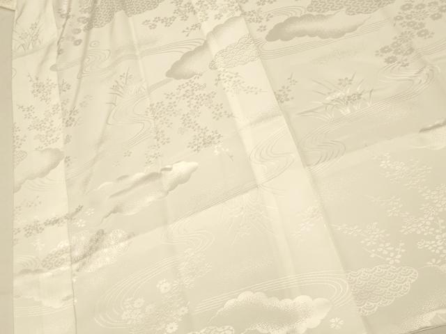 平和屋着物■長襦袢 無双仕立て 雲取り草花地紋 洗える着物 AABH4492fw