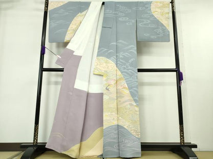 平和屋本店●極上　創業460年・千總　訪問着　刺繍　立波文　金彩　高島屋扱い　逸品　DZAA7677kh6