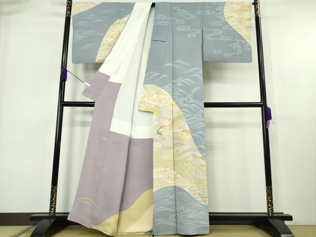平和屋本店●極上　創業460年・千總　訪問着　刺繍　立波文　金彩　高島屋扱い　逸品　DZAA7677kh6