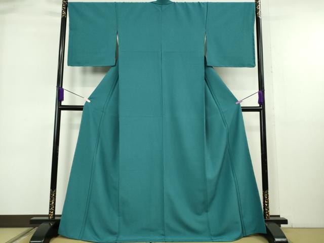 平和屋着物●極上　洗える最高級着物　＜英＞はなぶさ謹製　色無地　納戸色　逸品　未使用　DZAA7063kh6