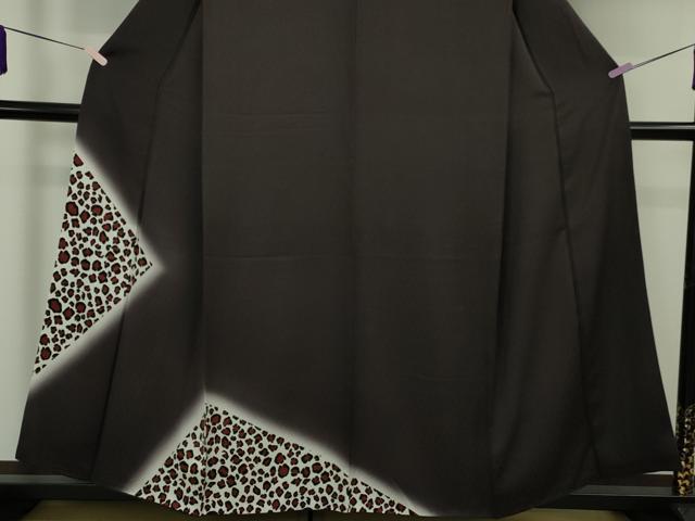 平和屋本店●極上　訪問着・袋帯(柿渋染)セット　豹柄　暈し染め　逸品　DZAA7947kh6