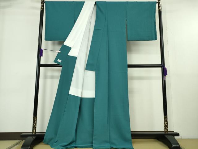 平和屋着物●極上　洗える最高級着物　＜英＞はなぶさ謹製　色無地　納戸色　逸品　未使用　DZAA7063kh6
