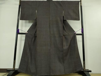 平和屋本店●極上　本場結城紬　重要無形文化財　100亀甲　総詰め　青褐色地　逸品　未使用　DZAB0174kh6