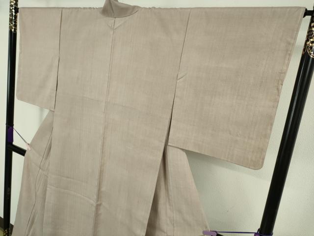 平和屋本店●極上　本場結城紬　重要無形文化財　色無地　薄柿色　奥順謹製　証紙付き　逸品　DZAA6814kh6