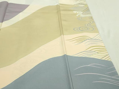 平和屋本店●極上　創業460年・千總　訪問着　刺繍　立波文　金彩　高島屋扱い　逸品　DZAA7677kh6