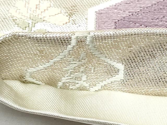 平和屋着物●唐織・西陣の老舗・名門・藤原織物　六通柄袋帯　唐織　亀甲花蝶文　金糸　正絹　逸品　CABF5228hy