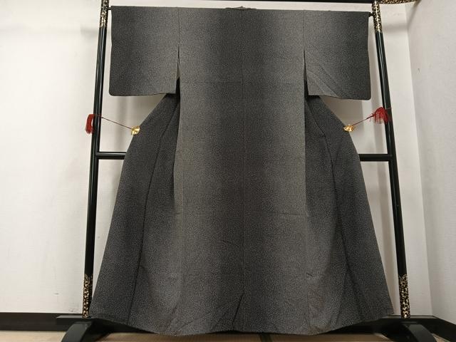 平和屋着物●上質な小紋　霞間道　黒地　正絹　逸品　AABH6892ph 平和屋着物○上質な小紋 霞間道 黒地 正絹 逸品 AABH6892ph