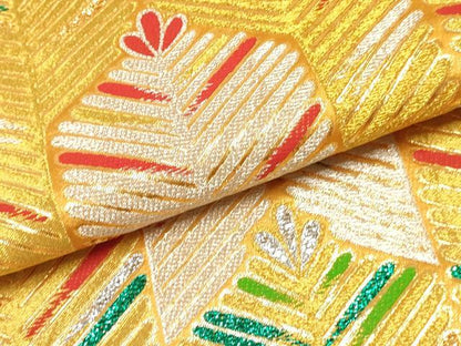 平和屋着物[]女の子　子供　全通柄袋帯　松葉文　金銀糸　逸品　DABC5413ma