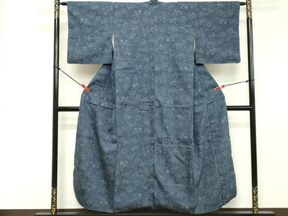 平和屋着物■上質な紬　舞花文　正絹　逸品　DABE2803cd