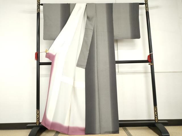平和屋着物○上質な小紋 間道 正絹 逸品 AABH3783cs