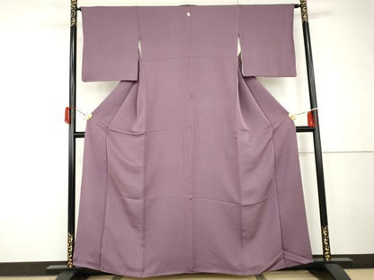 平和屋着物●上質な色無地　二藍色　正絹　逸品　AABH3787cs