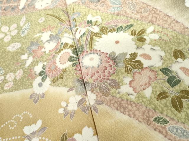 平和屋着物●訪問着　辻が花　吉祥草花文　暈し染め　金彩　正絹　逸品　AABH3799cs