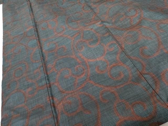 平和屋着物●本場大島紬　一元7マルキ　唐草文　正絹　逸品　AABH3791cs
