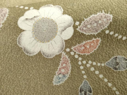 平和屋着物●訪問着　辻が花　吉祥草花文　暈し染め　金彩　正絹　逸品　AABH3799cs