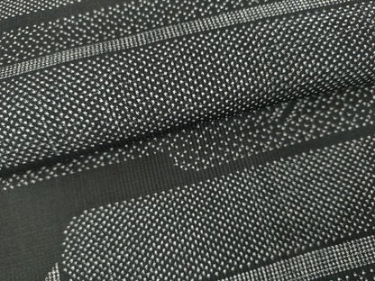 平和屋着物●本場大島紬　一元絣　吉祥エ霞文　黒地　正絹　逸品　AABH7121cs