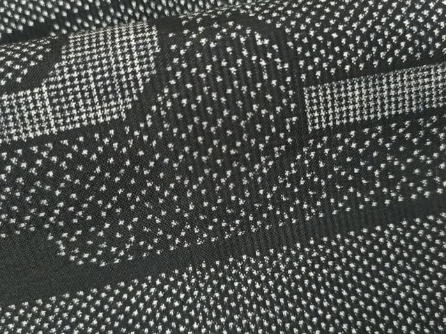 平和屋着物●本場大島紬　一元絣　吉祥エ霞文　黒地　正絹　逸品　AABH7121cs