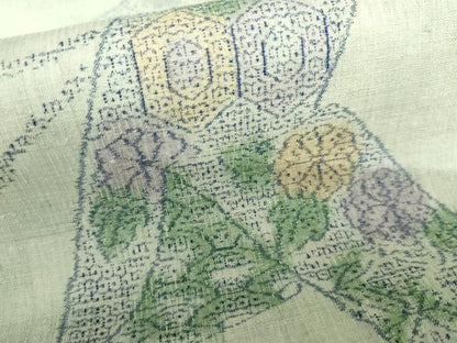平和屋着物●本場結城紬　重要無形文化財　奥順　100亀甲　もろ入り　鬘帯吉祥花文　証紙付き　正絹　逸品　AABH7131cs