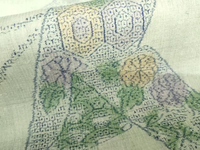 平和屋着物●本場結城紬　重要無形文化財　奥順　100亀甲　もろ入り　鬘帯吉祥花文　証紙付き　正絹　逸品　AABH7131cs