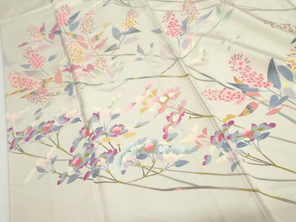 平和屋着物●本加賀友禅作家　杉村典重　訪問着　枝花文　正絹　逸品　AABH7128cs