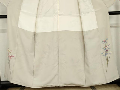 平和屋着物●本加賀友禅作家　杉村典重　訪問着　枝花文　正絹　逸品　AABH7128cs