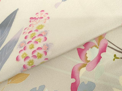 平和屋着物●本加賀友禅作家　杉村典重　訪問着　枝花文　正絹　逸品　AABH7128cs