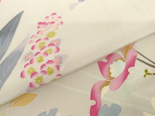 平和屋着物●本加賀友禅作家　杉村典重　訪問着　枝花文　正絹　逸品　AABH7128cs
