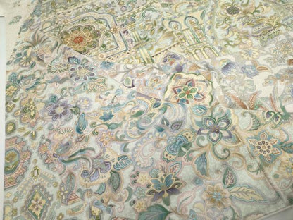 平和屋着物●訪問着　作家物　刺繍　正倉院更紗花鳥文　金彩　正絹　逸品　AABH7135cs