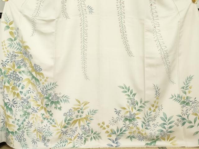平和屋着物●訪問着　友禅　枝花文　正絹　逸品　AABH7134cs