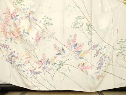 平和屋着物●本加賀友禅作家　杉村典重　訪問着　枝花文　正絹　逸品　AABH7128cs