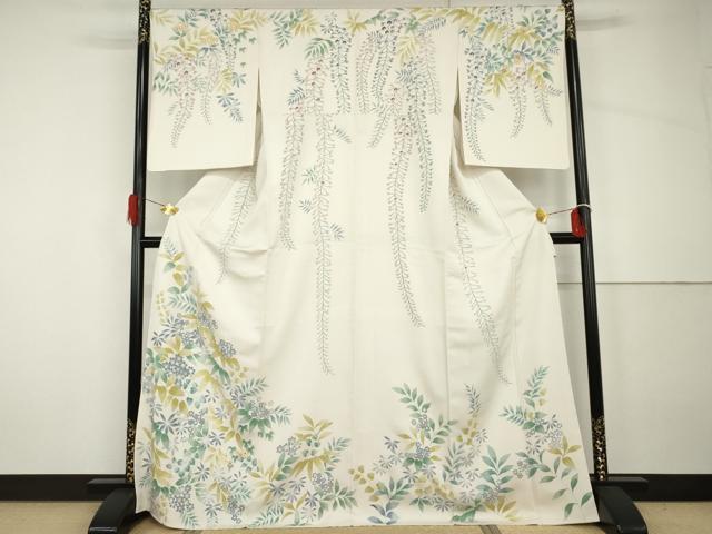 平和屋着物●訪問着　友禅　枝花文　正絹　逸品　AABH7134cs