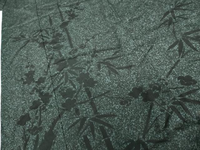 平和屋着物●染色家　岸上純平　訪問着　笹竹梅文　たたき染め　正絹　逸品　AABH7171cs