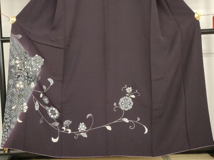 平和屋着物●訪問着　正倉院更紗花唐草文　暈し染め　金彩　正絹　逸品　AABH7178cs