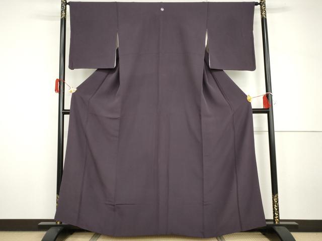 平和屋着物●上質な色無地　江戸紫色　正絹　逸品　AABH7189cs