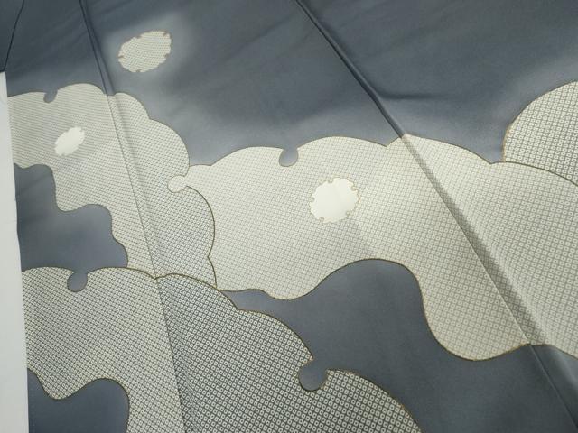 平和屋着物●訪問着　駒刺繍　鹿の子雪輪文　暈し染め　正絹　逸品　AABH7182cs