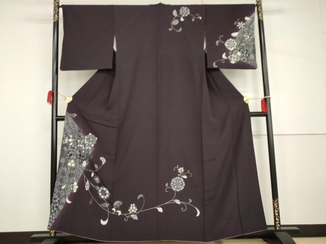 平和屋着物●訪問着　正倉院更紗花唐草文　暈し染め　金彩　正絹　逸品　AABH7178cs