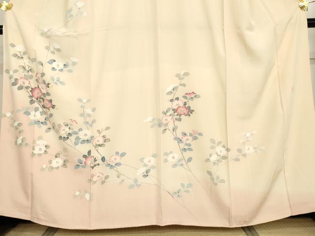 平和屋着物●訪問着　友禅　作家物　枝花文　暈し染め　正絹　逸品　未使用　AABH7177cs