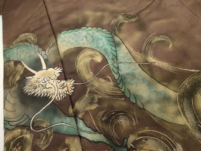 平和屋着物○訪問着 手描き 龍 暈し染め 金彩 正絹 逸品 AABH7181cs