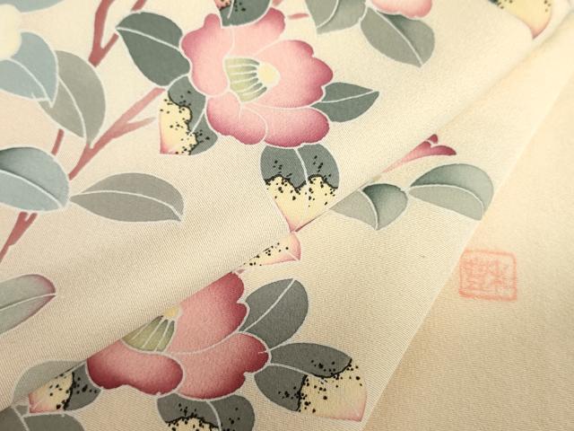 平和屋着物●訪問着　友禅　作家物　枝花文　暈し染め　正絹　逸品　未使用　AABH7177cs