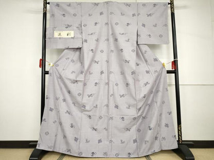 平和屋着物●紬　吉祥宝尽くし　やまと誂製　勇屋織物謹製　反端付き　正絹　逸品　AABH7183cs