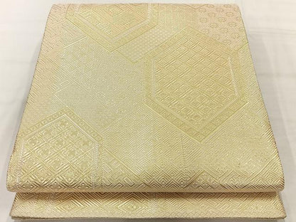 平和屋着物◎佐賀錦　全通柄袋帯　亀甲文　金糸　正絹　逸品　AABH5536uk